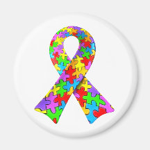ruban de puzzle de la sensibilisation sur l'autism aimant