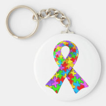 ruban de puzzle de la sensibilisation sur l'autism porte-clé
