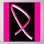 Ruban de rose de conscience de cancer du sein posters