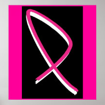 Ruban de rose de conscience de cancer du sein posters