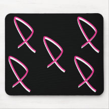 Ruban de rose de conscience de cancer du sein tapis de souris