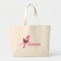 Ruban de survivant de cancer du sein sacs