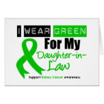Ruban de vert de Cancer de rein pour ma belle-fill Cartes De Vœux