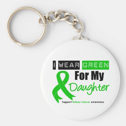 Ruban de vert de Cancer de rein pour ma fille Porte-clef
