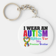 Ruban d'usage de l'autisme I pour mon frère précie Porte-clefs
