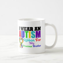 Ruban d'usage de l'autisme I pour mon frère précie Mug À Café