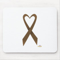 Ruban en forme de coeur de conscience de Brown tapis de souris