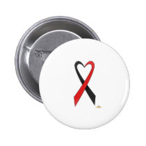 Ruban en forme de coeur noir et rouge de conscienc badges publicitaires