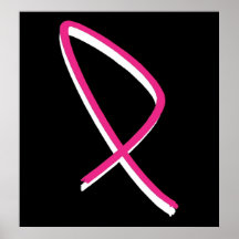 Ruban I de rose de conscience de cancer du sein Posters