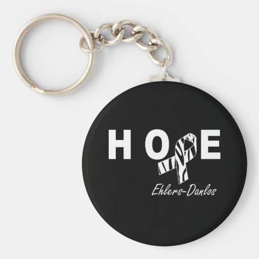 Ruban Keychain de rayure de zèbre d'espoir d'Ehler Porte-clés