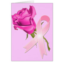 Ruban rose avec la conscience rose de Cancer de *B Carte De Vœux