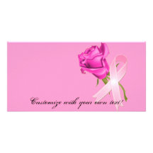 Ruban rose avec la conscience rose de Cancer de *B Cartes De Vœux Avec Photo