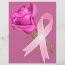 Ruban rose avec la conscience rose de Cancer de *B Prospectus Personnalisés