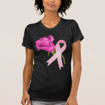 Ruban rose avec la conscience rose de Cancer de *B T-shirts
