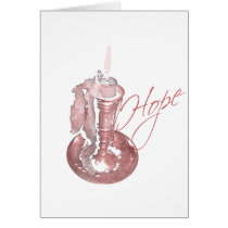 Ruban rose - bougie d'espoir cartes
