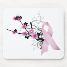 Ruban rose de fleurs de cerisier tapis de souris