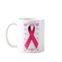 Ruban rose - espoir, amour, et soin tasses