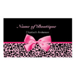 Ruban rose et noir de boutique à la mode de léopar carte de visite