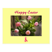 Ruban rose heureux de Pâques Cartes Postales