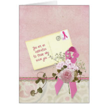 Ruban rose inspiré carte