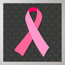 Ruban rose sur la damassé moyenne affiches