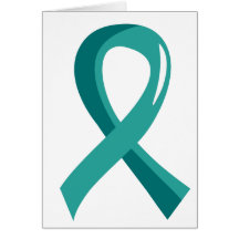 Ruban turquoise 3 de Cancer péritonéal Carte De Vœux