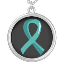 Ruban turquoise 3 de Cancer péritonéal Colliers Personnalisés