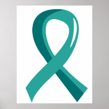 Ruban turquoise 3 de Cancer péritonéal Posters