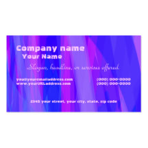 Rubans abstraits de bleu et de violet cartes de visite personnelles