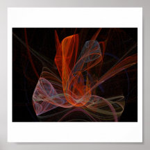 Rubans de fantaisie de fractale affiche