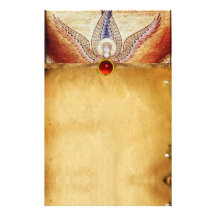 Rubis de rouge de parchemin de Brown d'ANGE de MOS Papier À Lettre Customisé