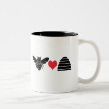 Ruche de coeur d'abeille tasse à café