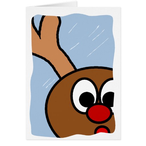 Rudolph dans la fenêtre de Milou Cartes De Vœux