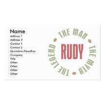 Rudy l'homme le mythe la légende modèles de cartes de visite