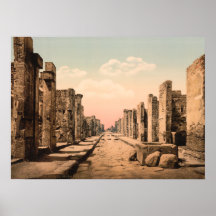 Rue de Fortuna, Pompeii, Campanie, Italie Affiche