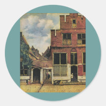 Rue de Johannes Vermeer à Delft (circa 1660) Autocollants