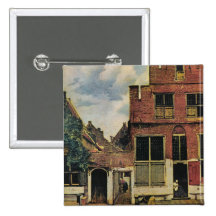 Rue de Johannes Vermeer à Delft (circa 1660) Badge Avec Épingle