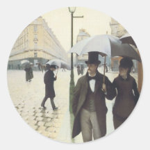 Rue de Paris, jour pluvieux par Caillebotte Autocollants