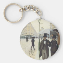 Rue de Paris, jour pluvieux par Caillebotte Porte-clés