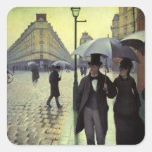 Rue de Paris, jour pluvieux par Gustave Caillebott Sticker Carré
