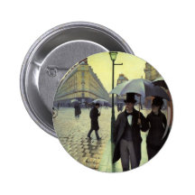 Rue de Paris, jour pluvieux par Gustave Caillebott Badge