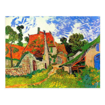 Rue de village de Van Gogh dans Auvers (F802) Carte Postale