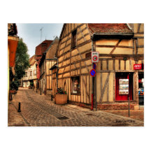 Rue en carte postale de Troyes France