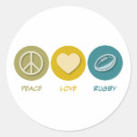 Rugby d'amour de paix autocollants