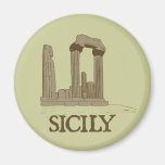 Ruines antiques de la Sicile Agrigente Magnets Pour Réfrigérateur
