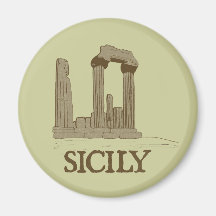 Ruines antiques de la Sicile Agrigente Magnets Pour Réfrigérateur