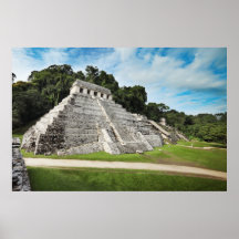 Ruines de Palenque - temple des inscriptions Affiches