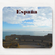 Ruines romaines au littoral espagnol tapis de souris