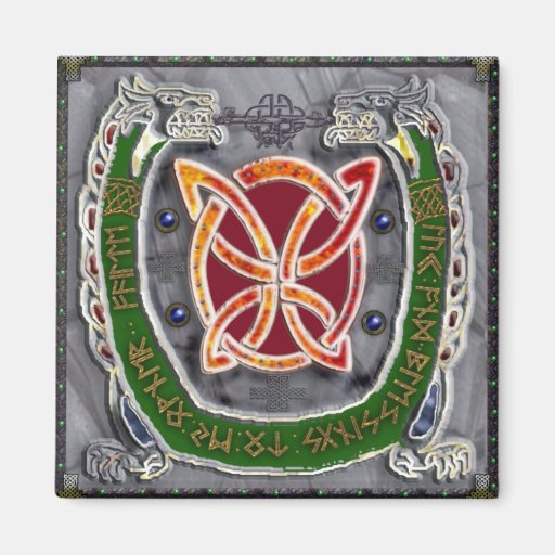 rune principale de kelt de dragon aimant pour réfrigérateur