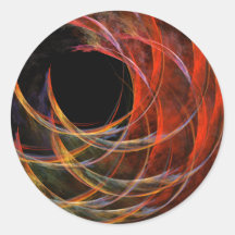 Rupture de l'autocollant rond d'art abstrait de ce
